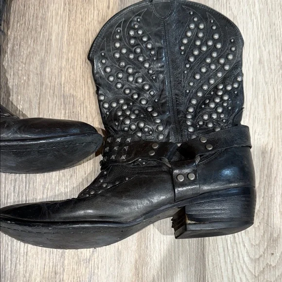 Ariat Studded Western Boots Womens Epic Harness Cowboy 11 B Black Leather - Picture 12 of 16